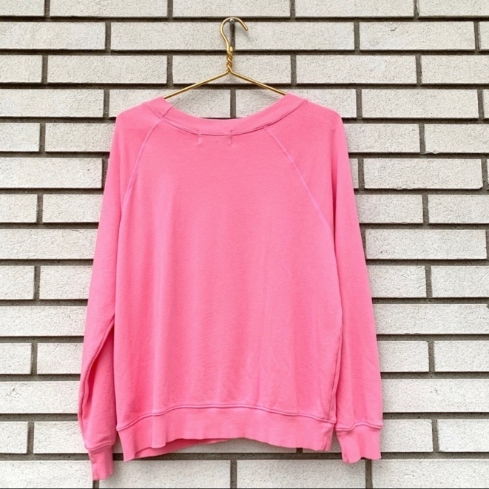 NWT Wildfox Thinking About The Gym Pink Sommers Sweatshirt XS Bubblegum Cotton - Picture 7 of 9